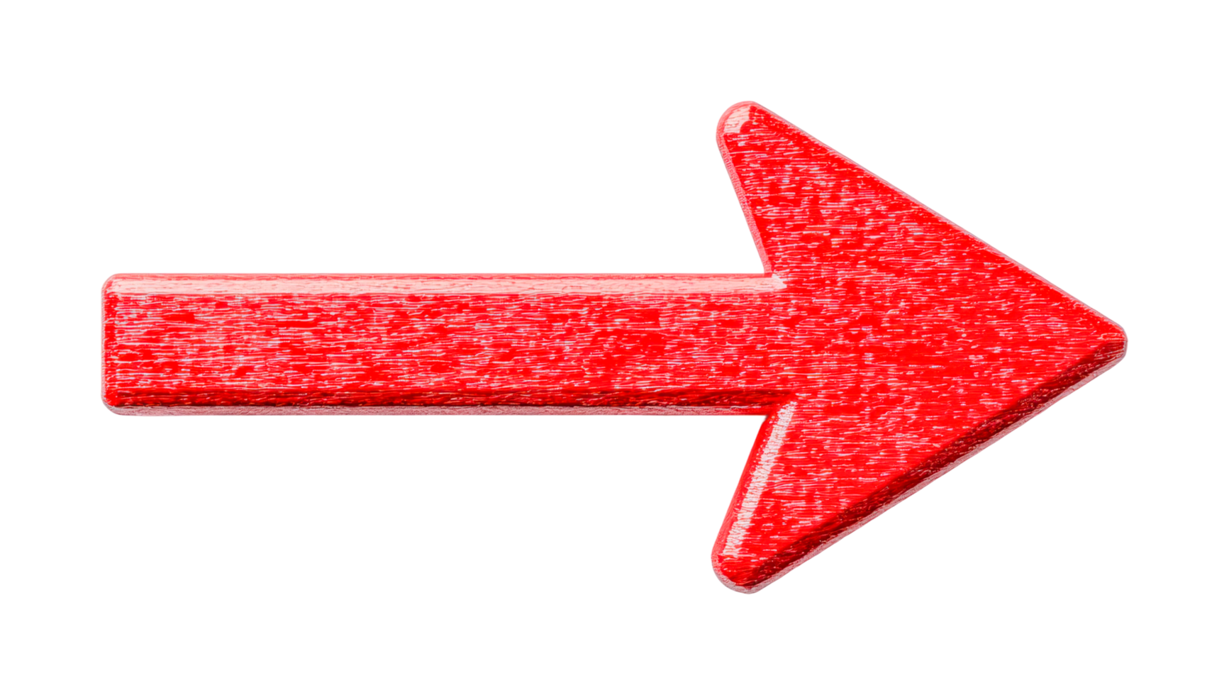 Red arrow pointing right with textured surface, cut out png