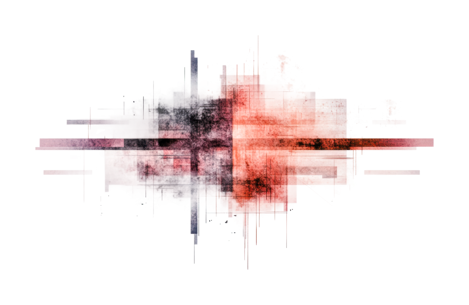 Abstract geometric artwork with bold colors and dynamic lines, cut out png