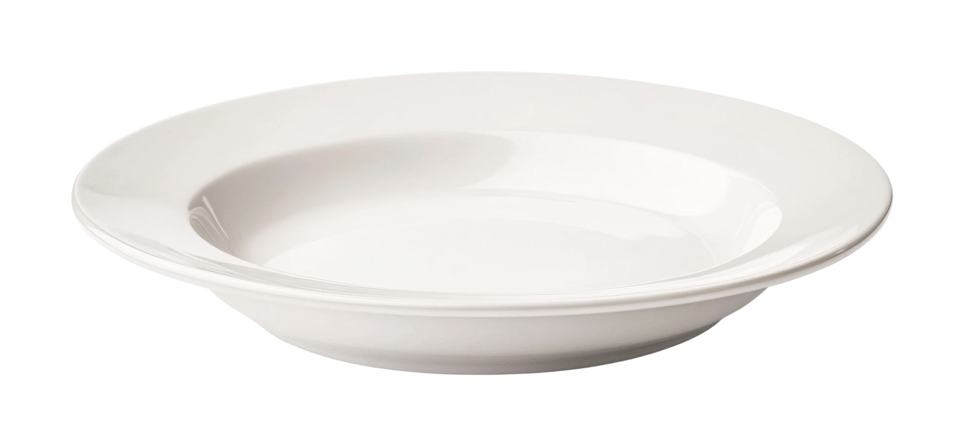 Elegant white ceramic bowl with smooth round design ideal for serving, cut out png