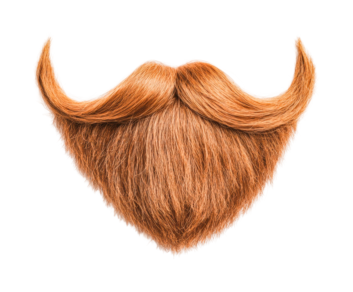 Red hair and beard in classic mutton chop style, cut out png