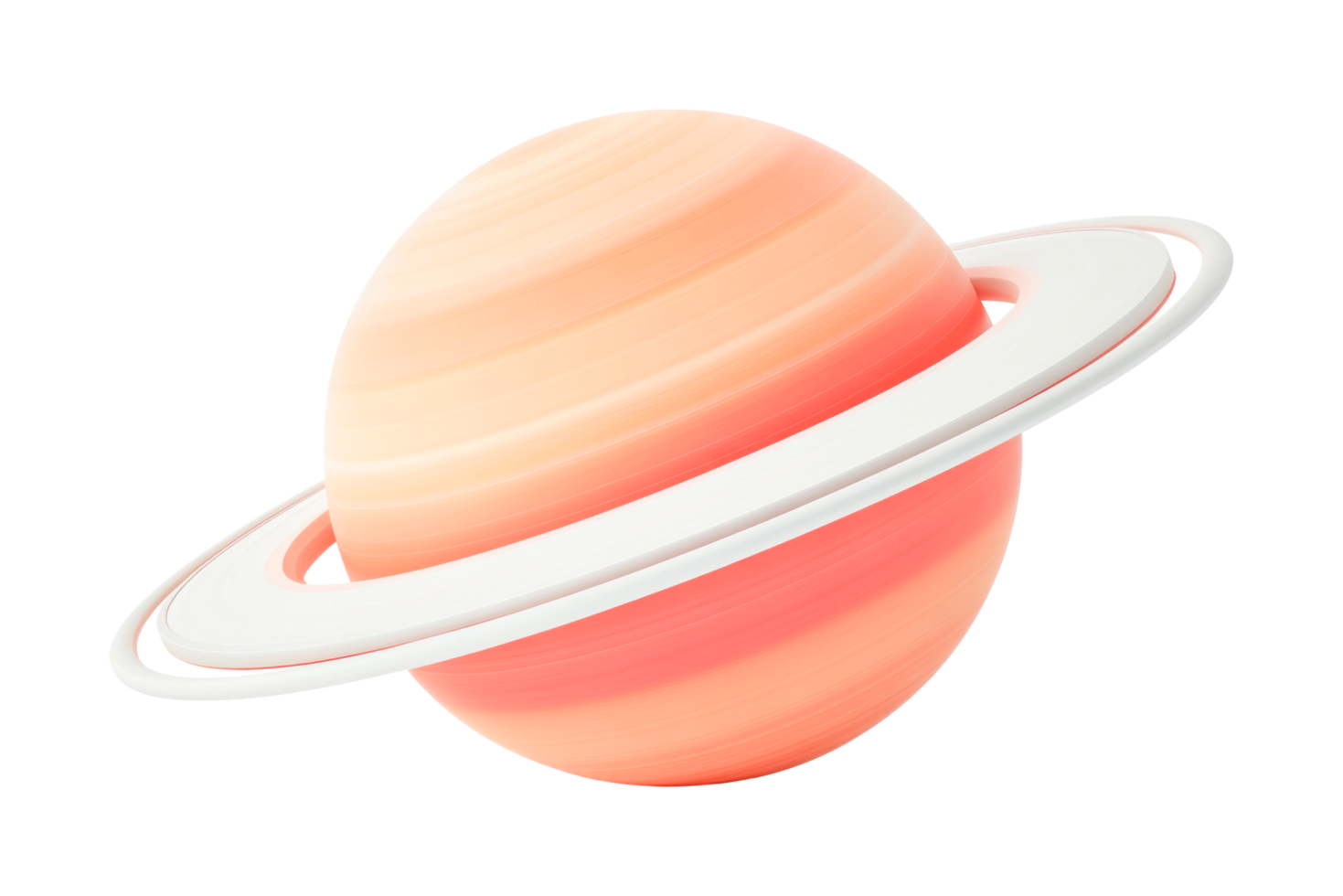 Colorful saturn with rings in space, cut out png