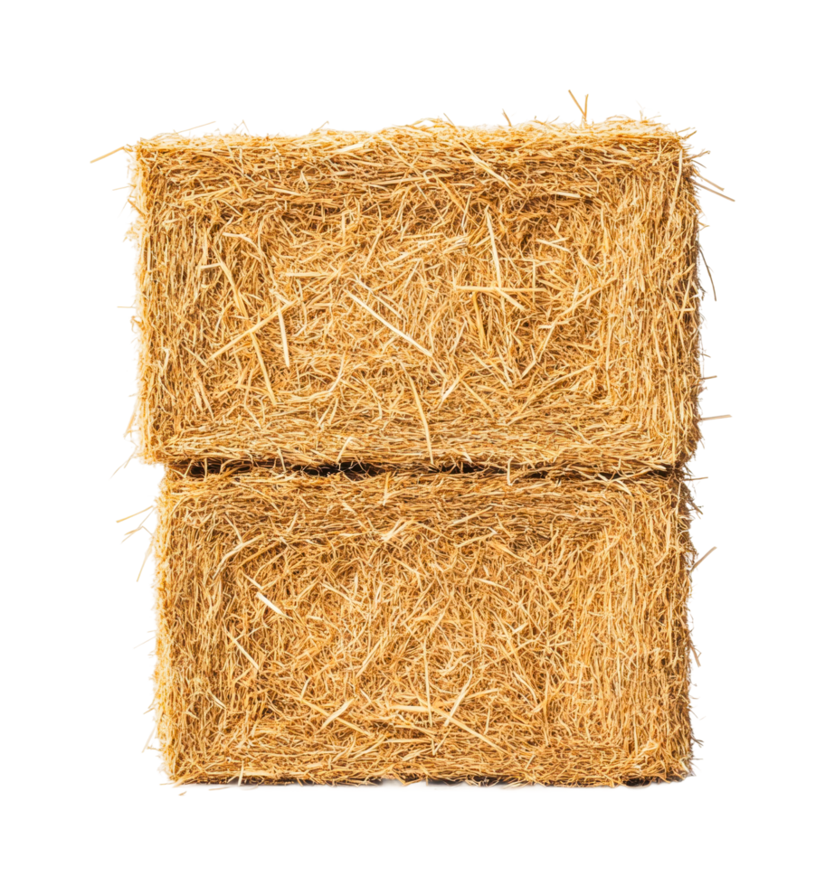 Two stacked hay bales for agricultural use, cut out png