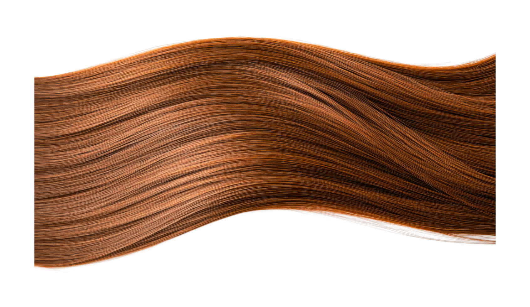 Flowing curly brown hair texture with wavy highlights, cut out png