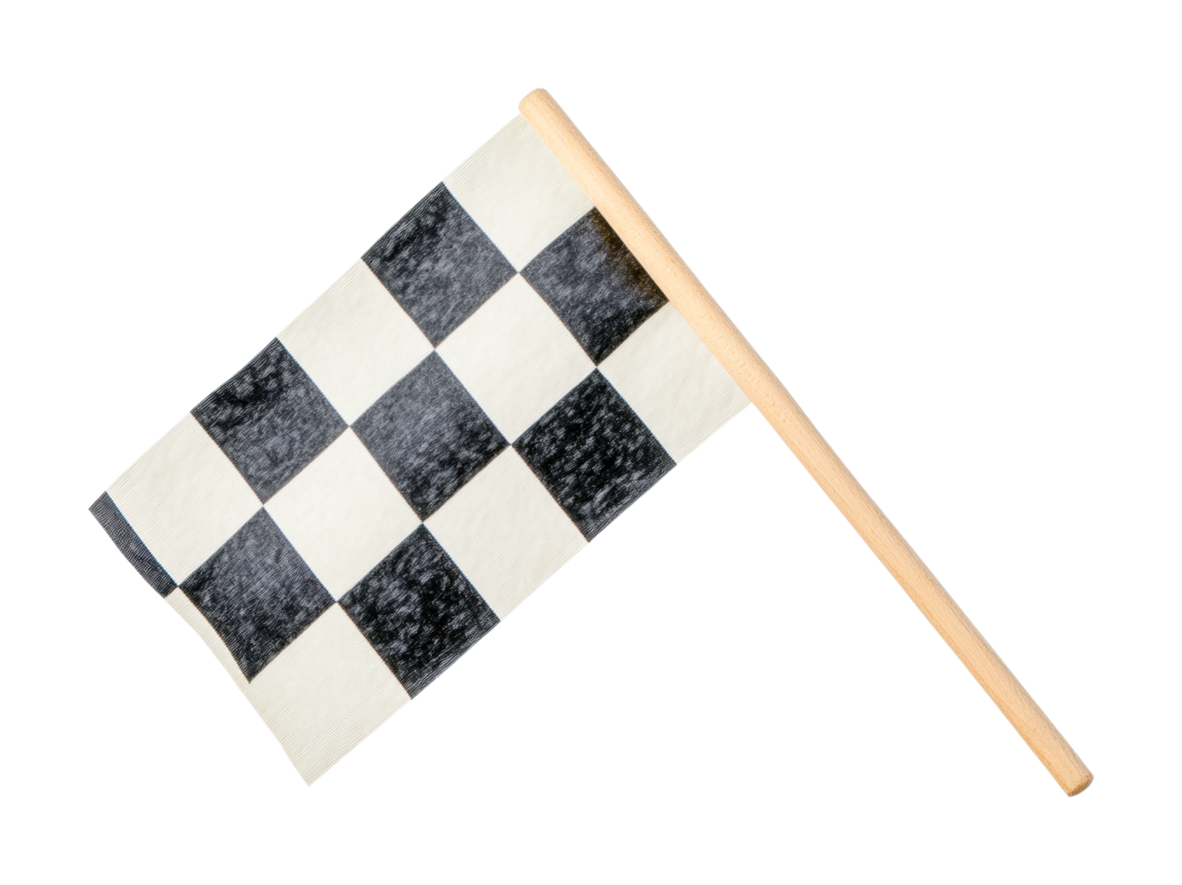 Checkered racing flag symbol of motorsport and victory, cut out png