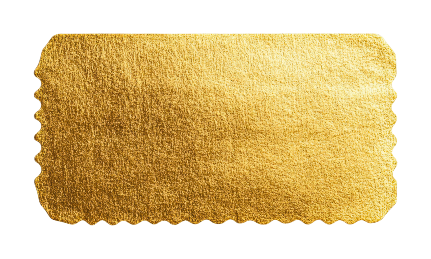 Textured golden foil sheet with scalloped edge, cut out png