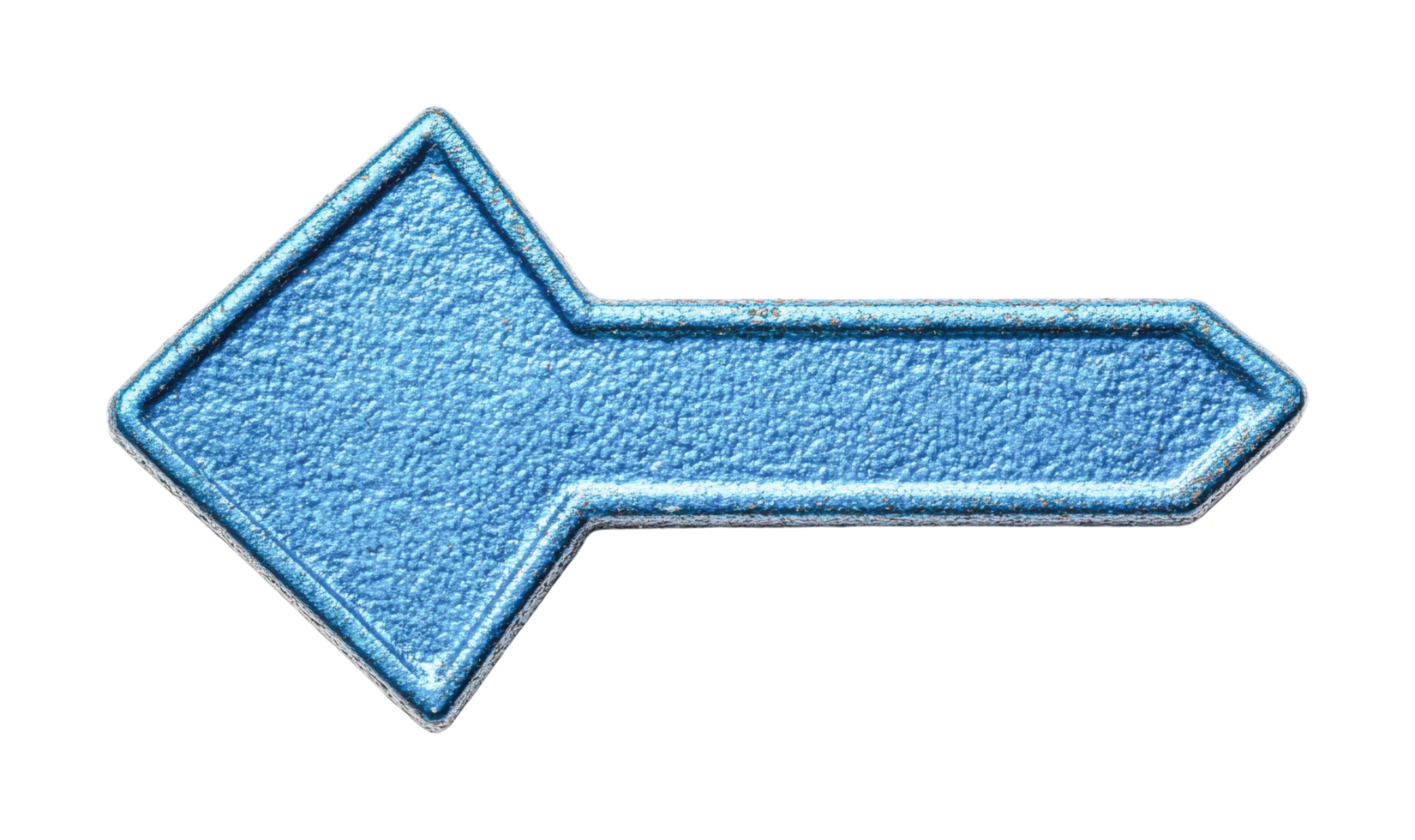 Textured blue arrow pointing left, cut out png