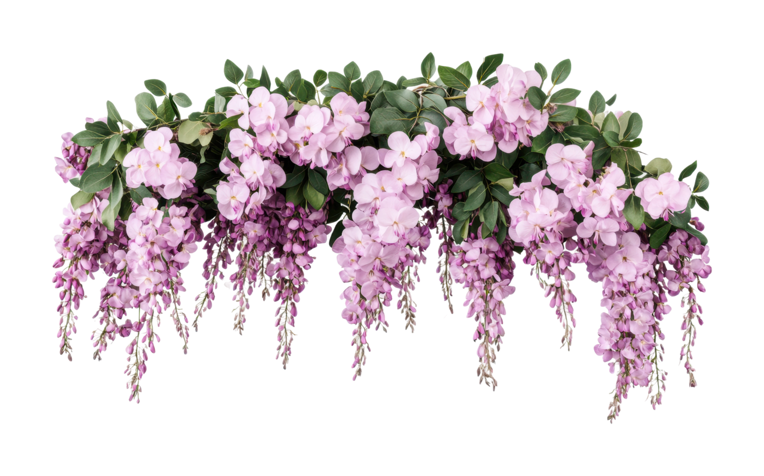 Pink wisteria and hydrangea flower arrangement, cut out png