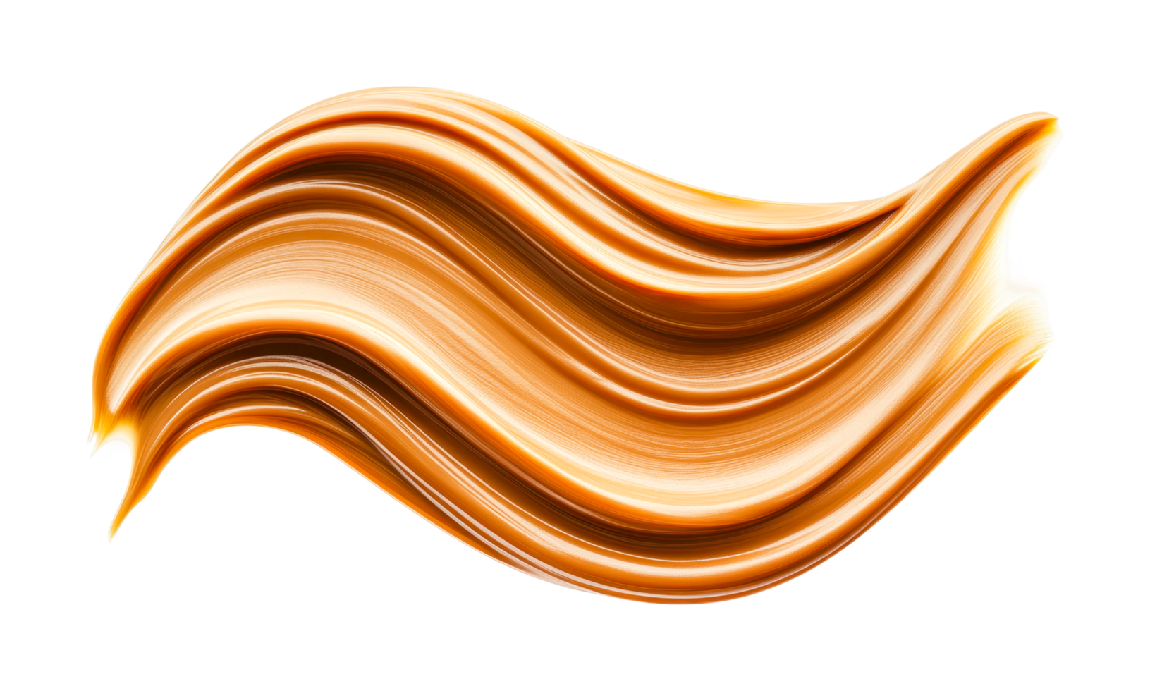 Smooth cosmetic cream swirl with elegant wavy texture, cut out png