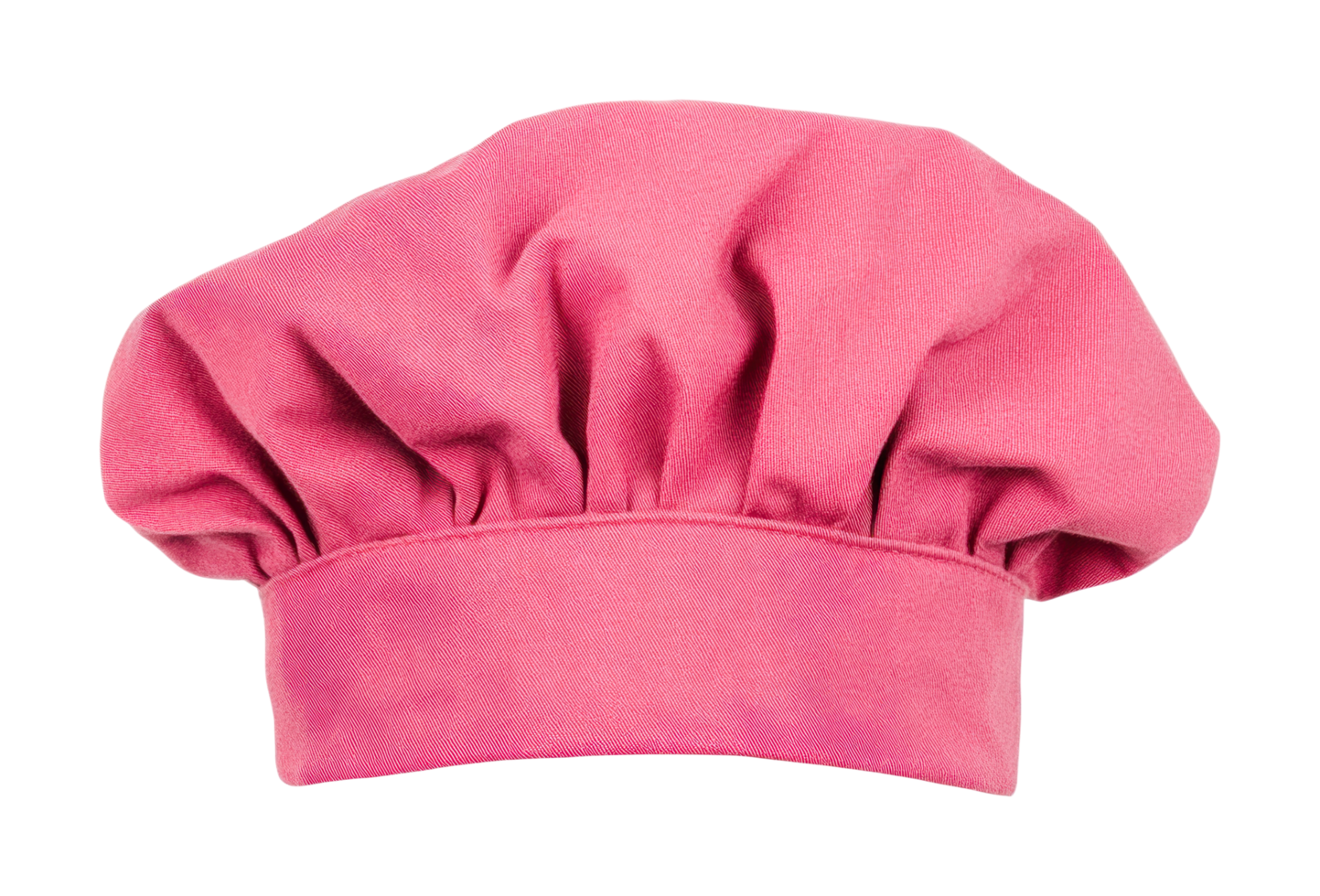 Pink chef hat with puffy design, cut out png