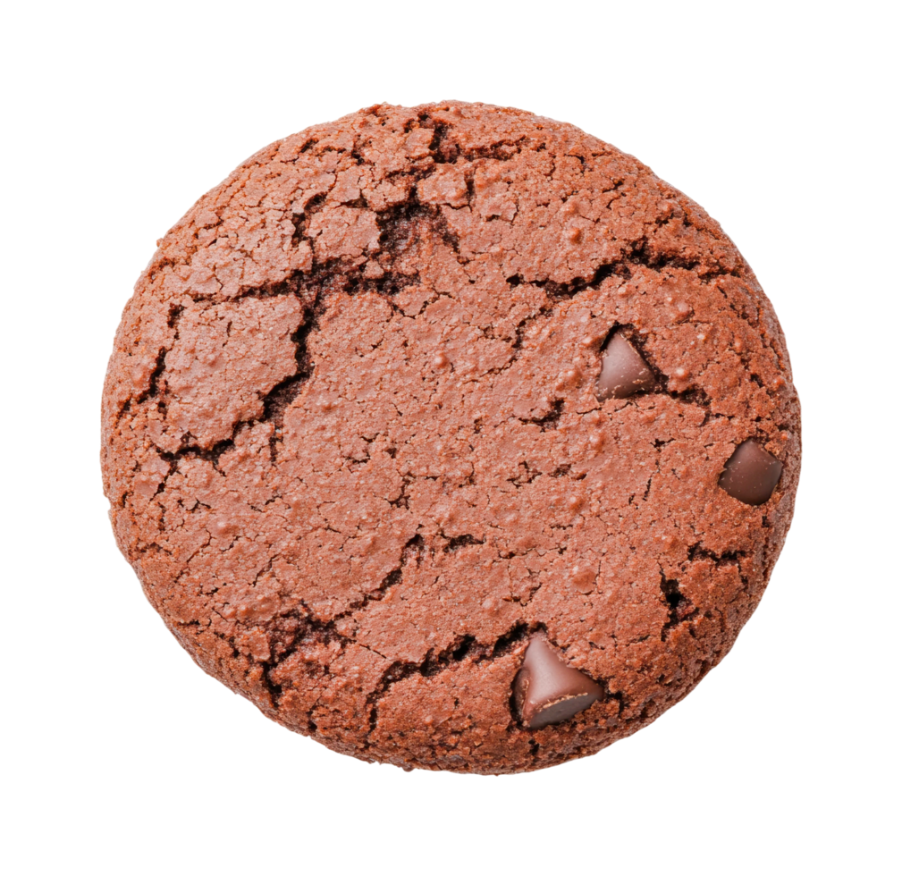 Delicious chocolate chip cookie with crispy texture, cut out png