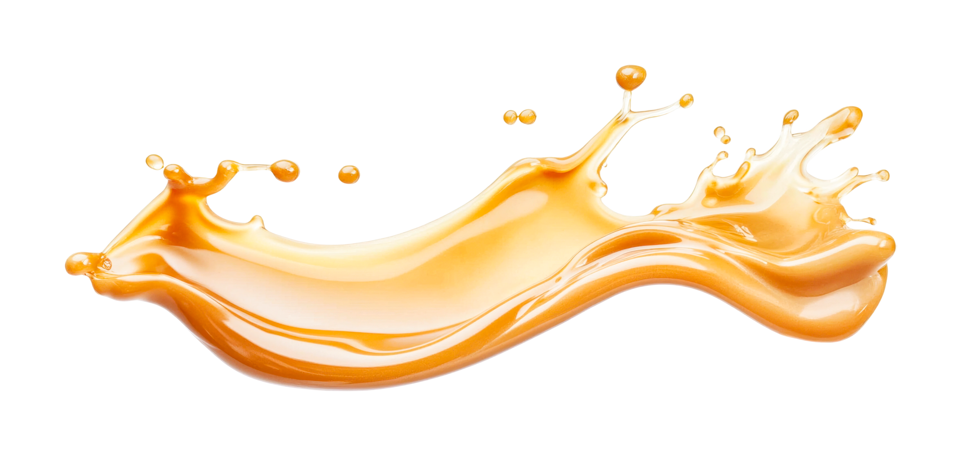 Caramel splash isolated on white, cut out png