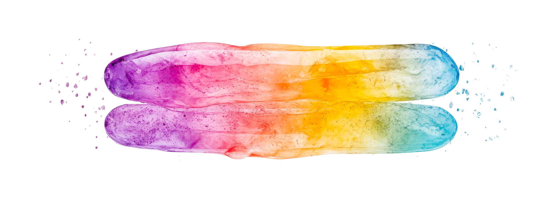 Vibrant abstract watercolor splash with multicolor hues, cut out png