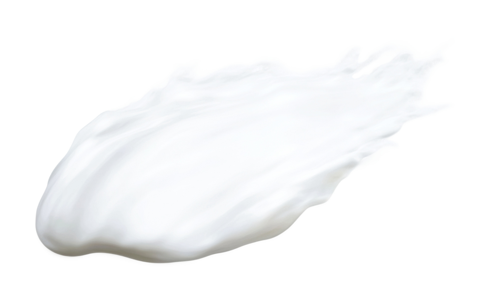 Splash of white creamy liquid with textured surface, cut out png