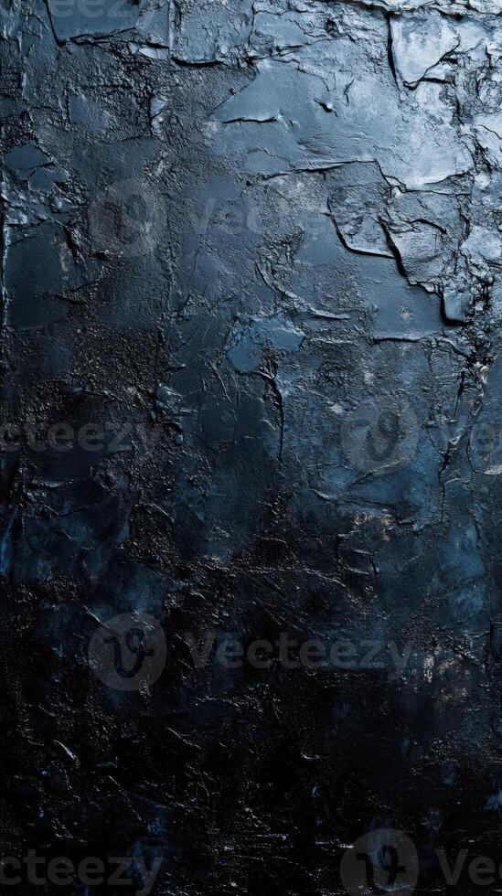 Dark textured wall with rough surface creates a mysterious and dramatic atmosphere in a modern interior design photo