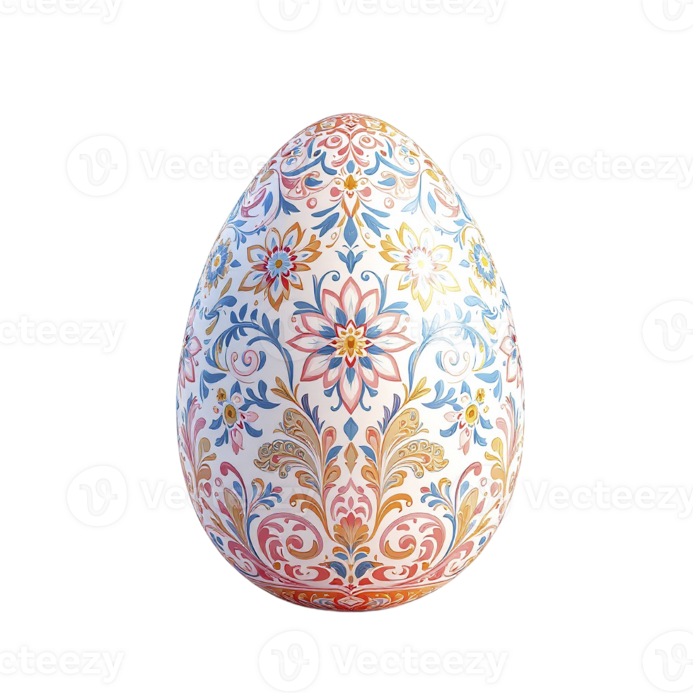 An easter egg with a colorful design on it png