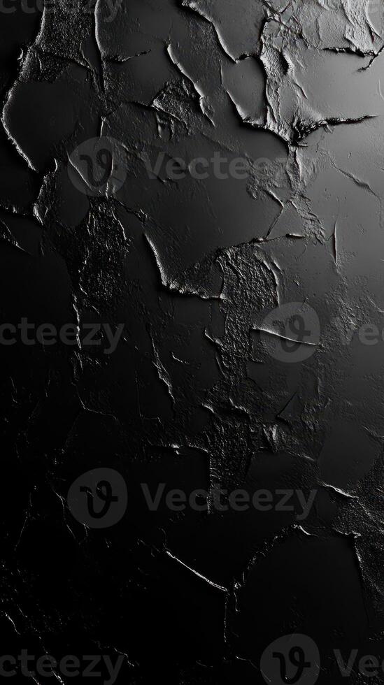 Textured surface with deep crevices and a dark finish in an abstract top-down view during evening light photo
