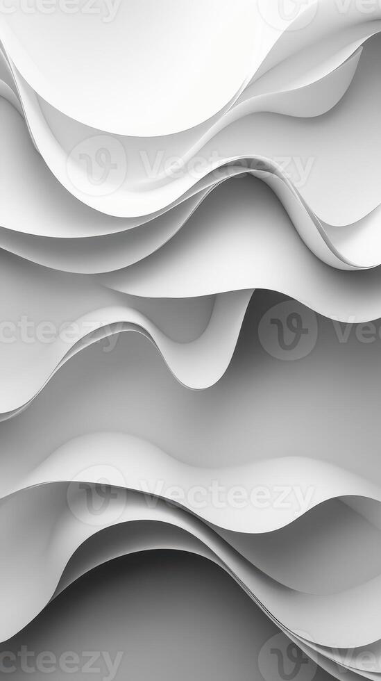 Curved white layers create an abstract texture in a minimalist design setting photo