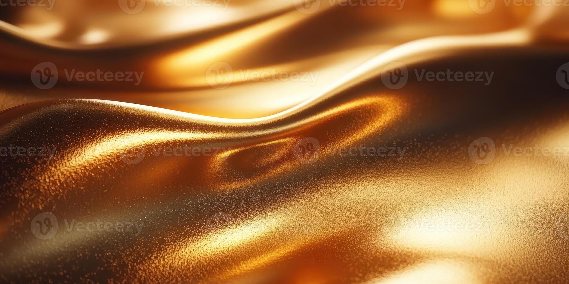 Shimmering golden fabric flows beautifully under soft light creating an elegant and luxurious atmosphere photo