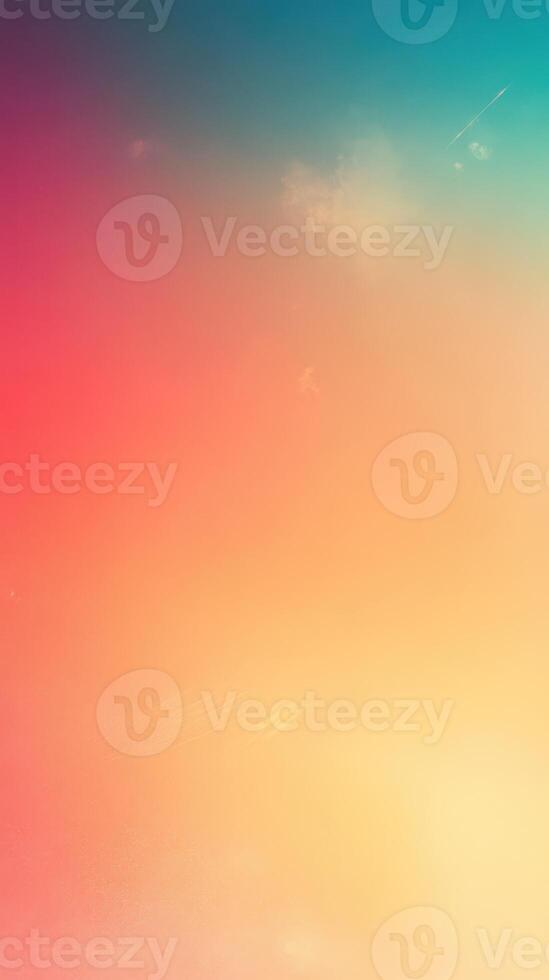 Vibrant sunset colors blend seamlessly in a mesmerizing sky over a tranquil landscape during the evening hours photo