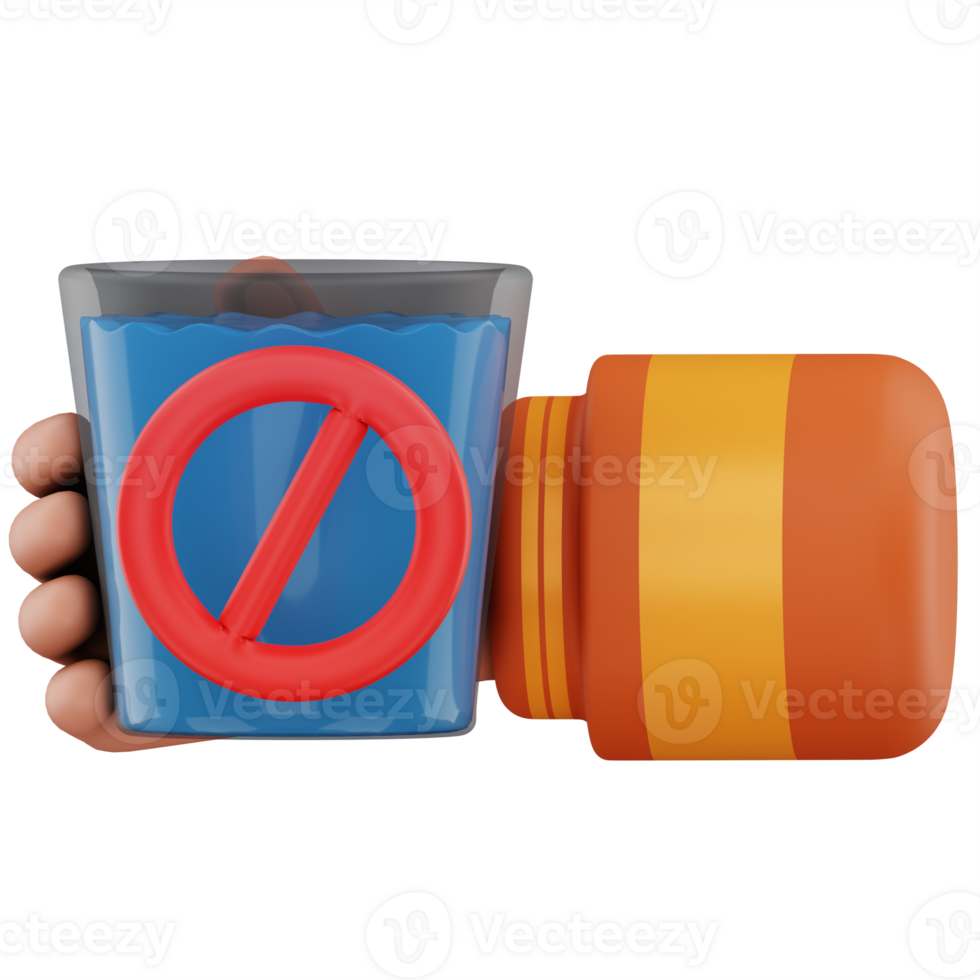 No Drink 3D Icon Illustration png