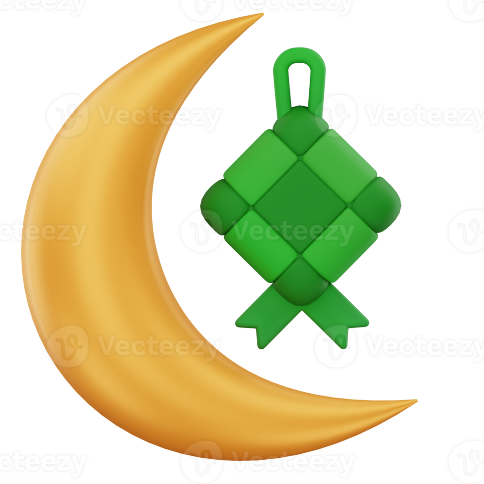 Ketupat Decoration 3D Icon Illustration png