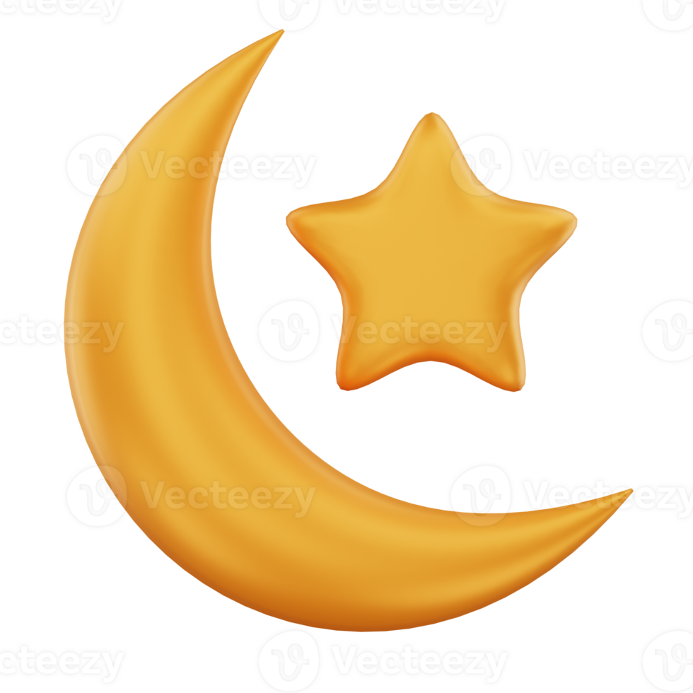 Crescent Moon 3D Icon Illustration png