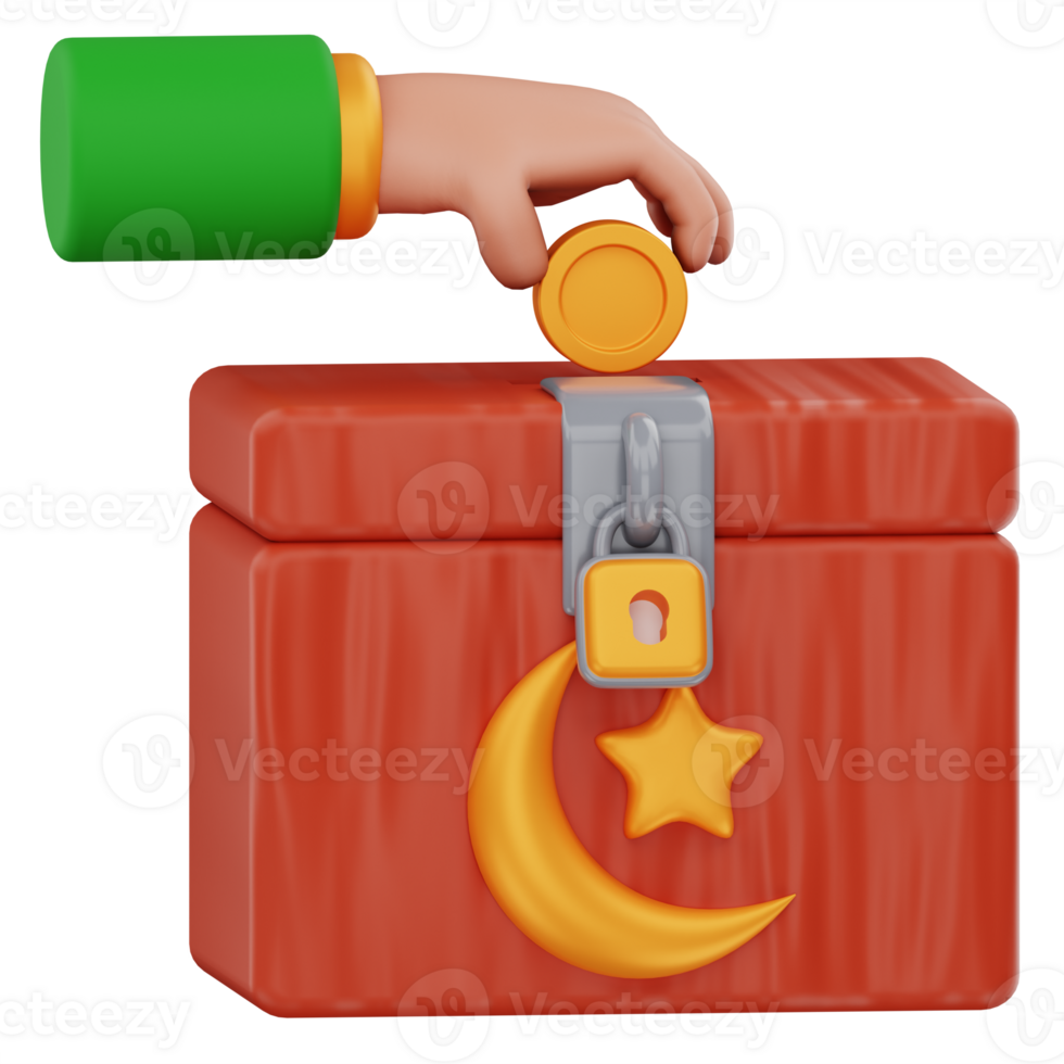 Charity Box 3D Icon Illustration png