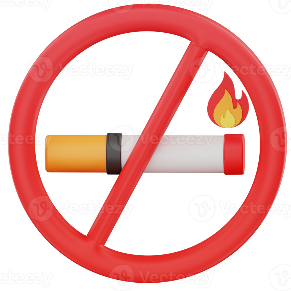 No Smoking Sign 3D Icon Illustration png