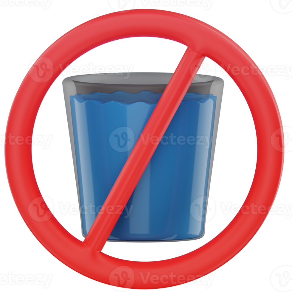 No Drink Sign 3D Icon Illustration png