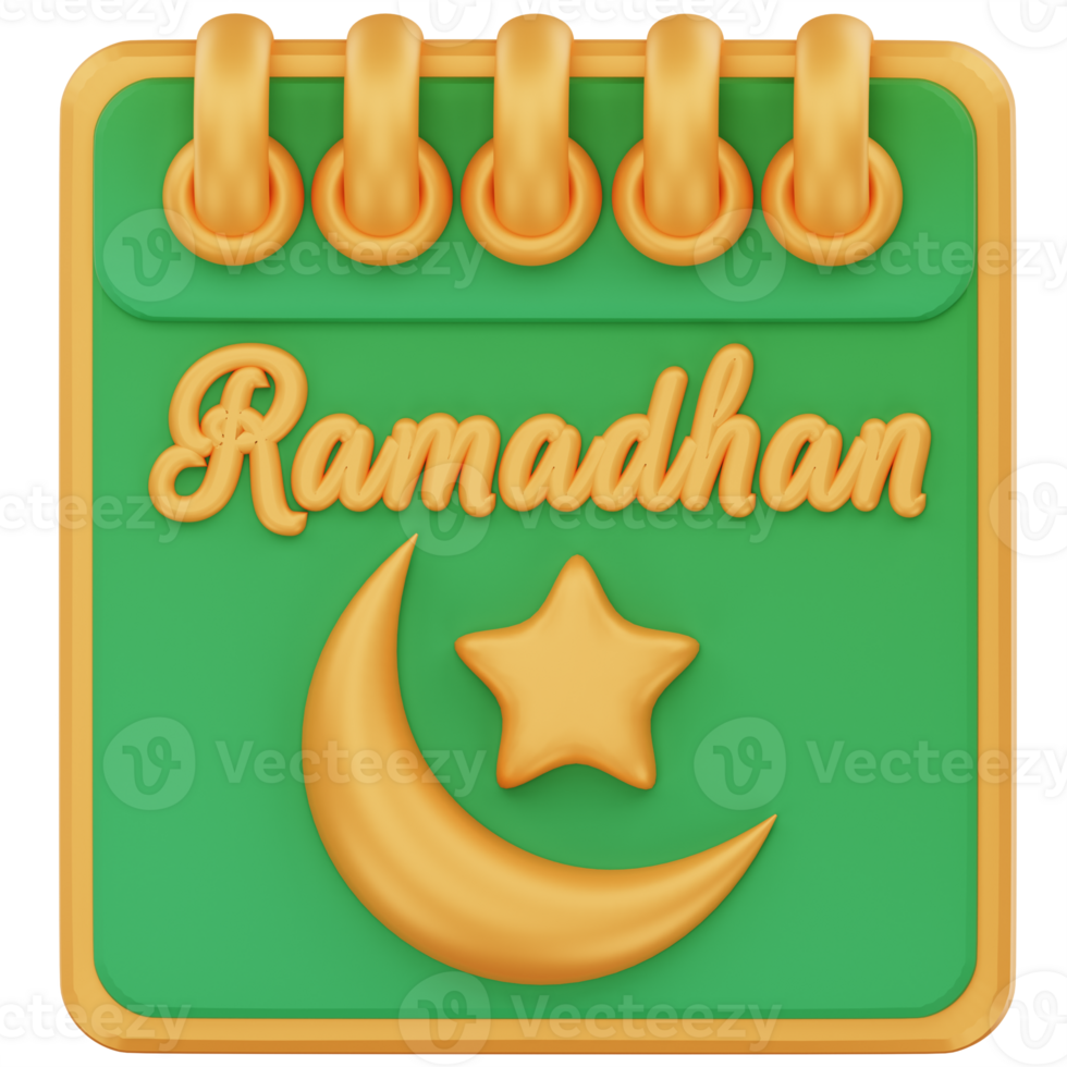 Calendar Ramadhan 3D Icon Illustration png
