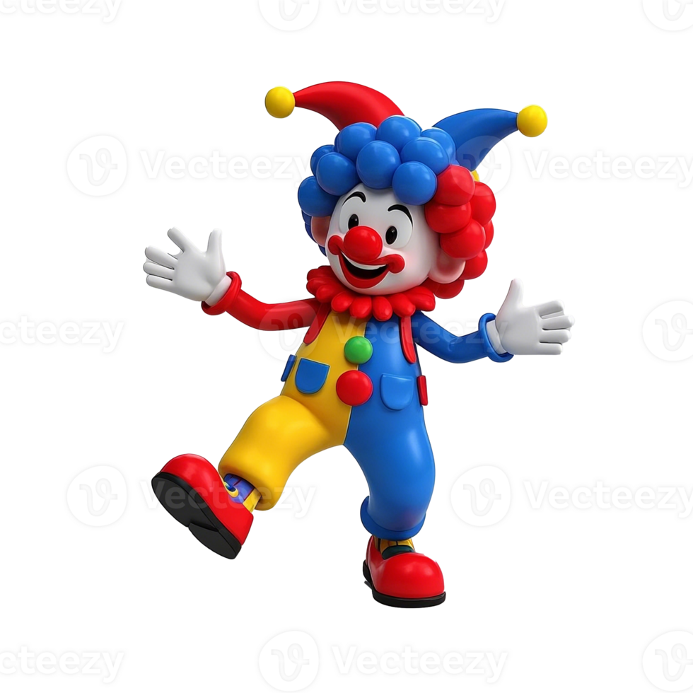 Happy April Fools Clown Character Isolated On Transparent Background png
