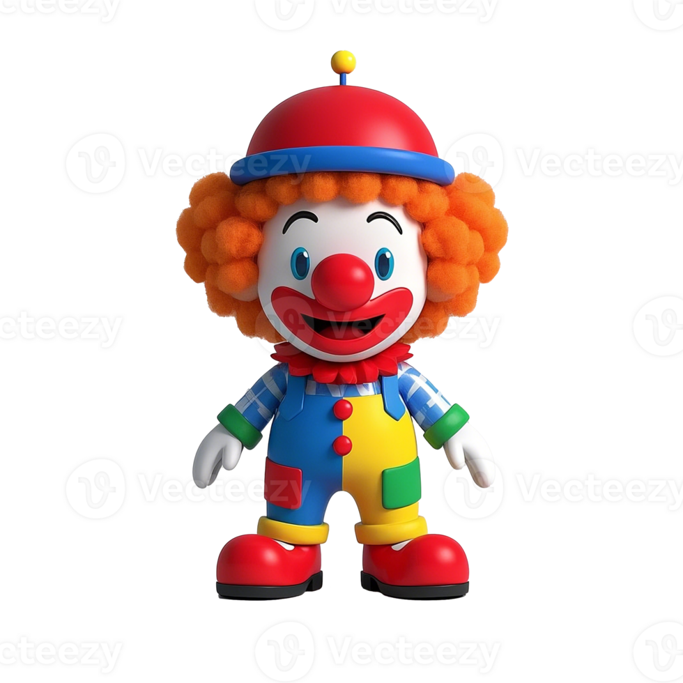 Cheerful April Fools Cartoon Clown Character Transparent Background png