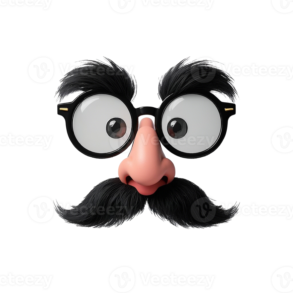 April Fools Face With Disguise Glasses Mustache Transparent Background png