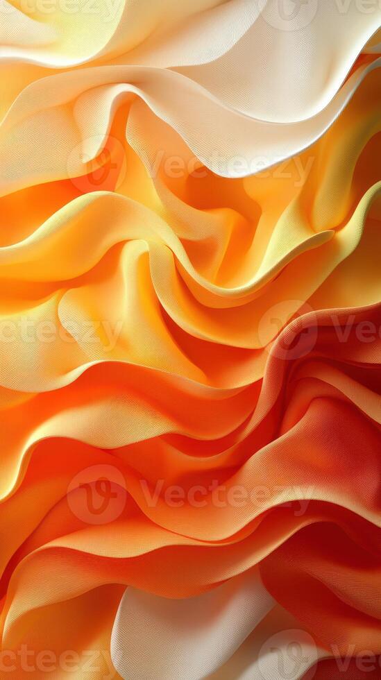 Flowing layers of orange and white fabric create a vibrant, abstract pattern suitable for various design projects photo