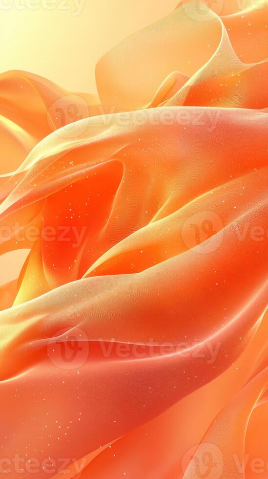 Soft orange fabric billowing gracefully in warm light creates a serene and inviting atmosphere photo