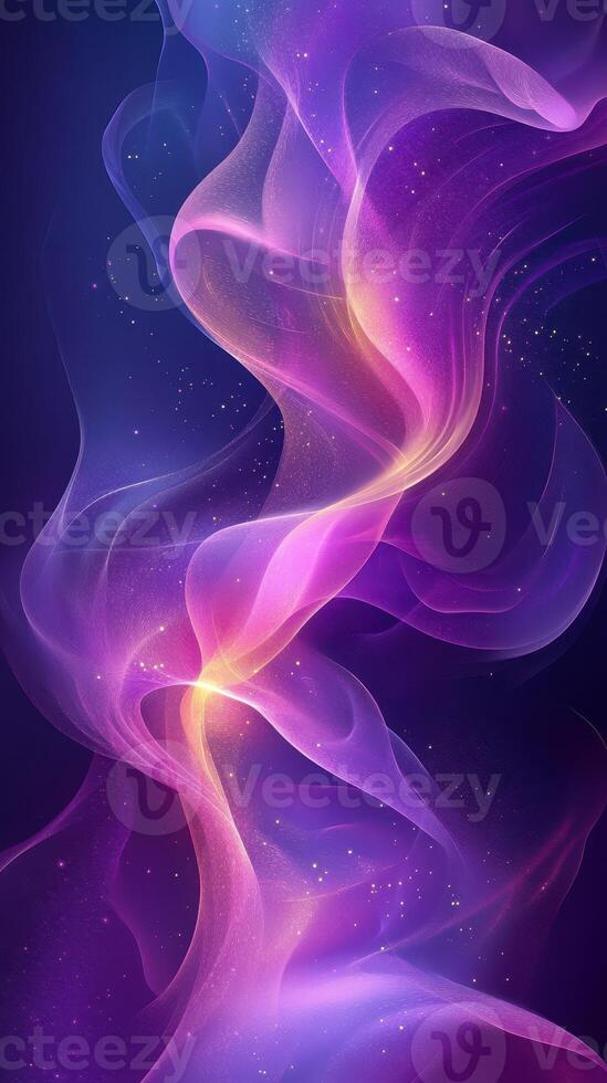 Colorful abstract swirling patterns with ethereal glow in a dark background photo