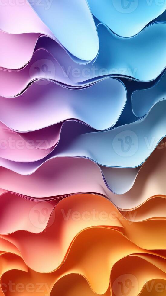 Colorful abstract waves in vibrant hues creating a dynamic flow and texture design in a digital artwork photo