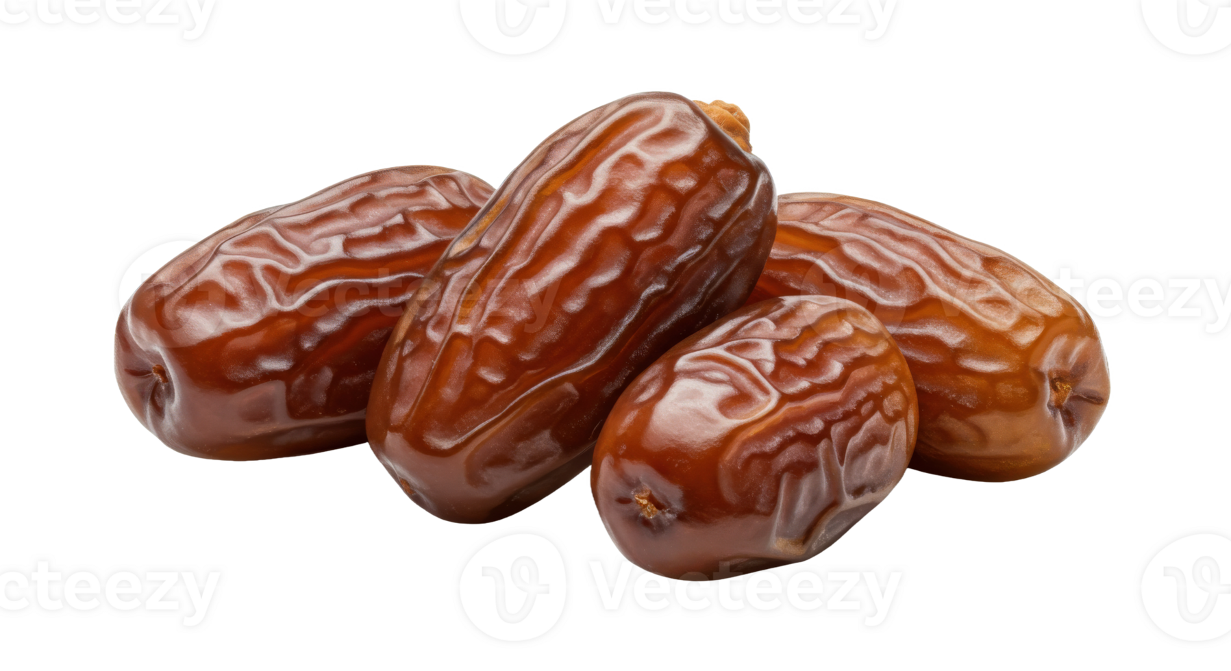 Group of caramel dates with shiny finish great for ramadan treats on clear image png