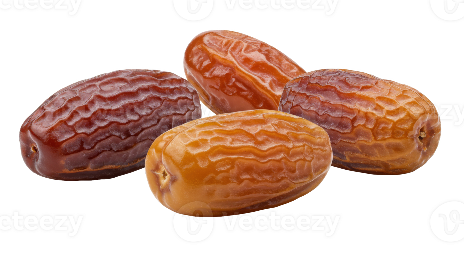 Stack of rich amber dates ideal for ramadan celebrations on transparent backdrop png