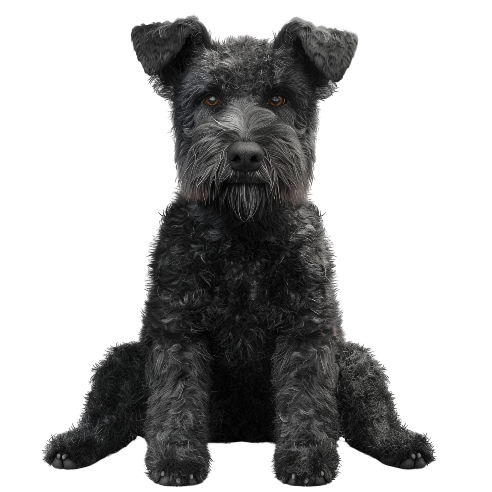 a black dog sitting on the floor with its head down png