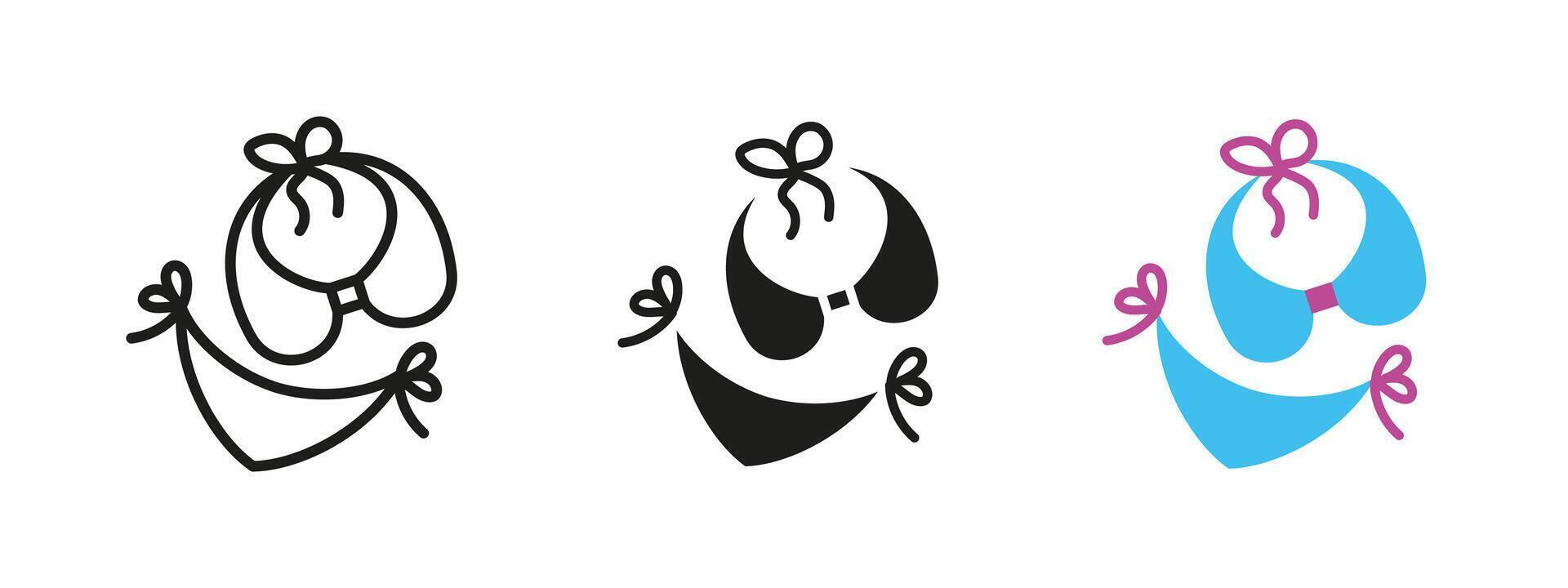 Bikini icon. Stylish swimwear illustration symbolizing summer fashion. A trendy two-piece swimsuit for beach vacations, tropical resorts and water activities. Perfect for leisure and sunbathing vector