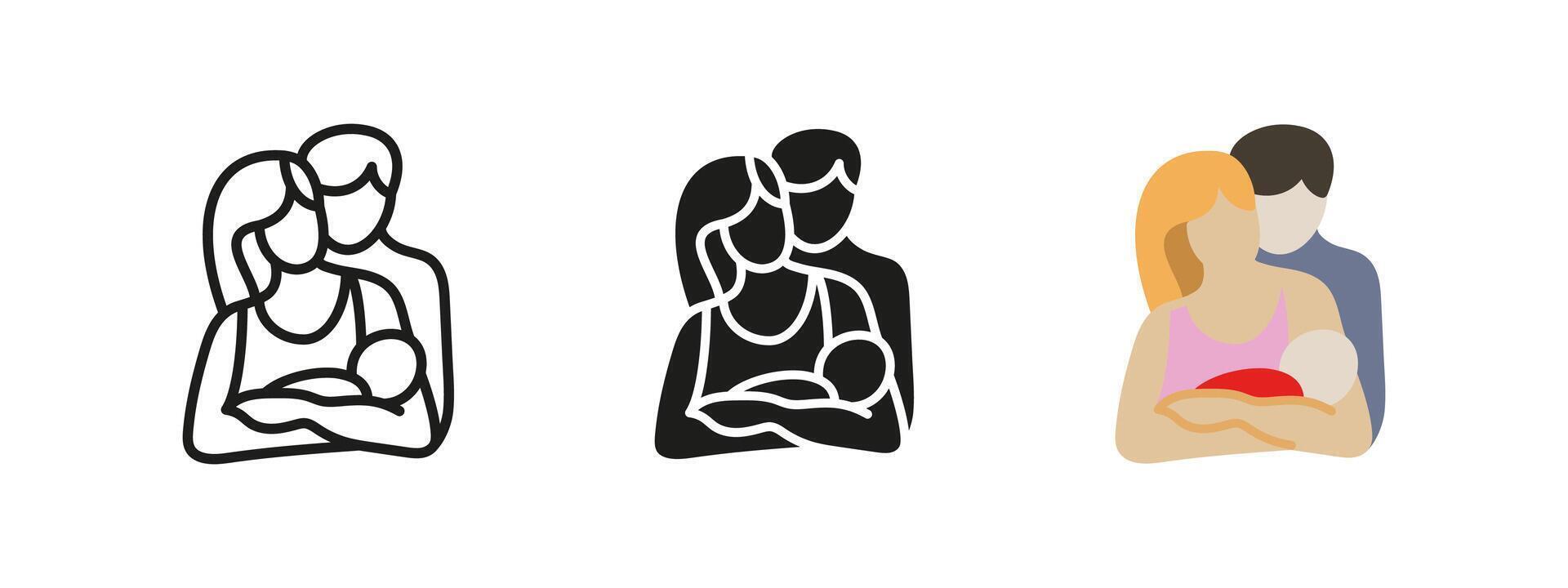Parents and child icon. Family love symbol. Parenthood illustration. Mother and father care pictogram. Childhood and nurturing concept. Family bond and happiness sign. vector