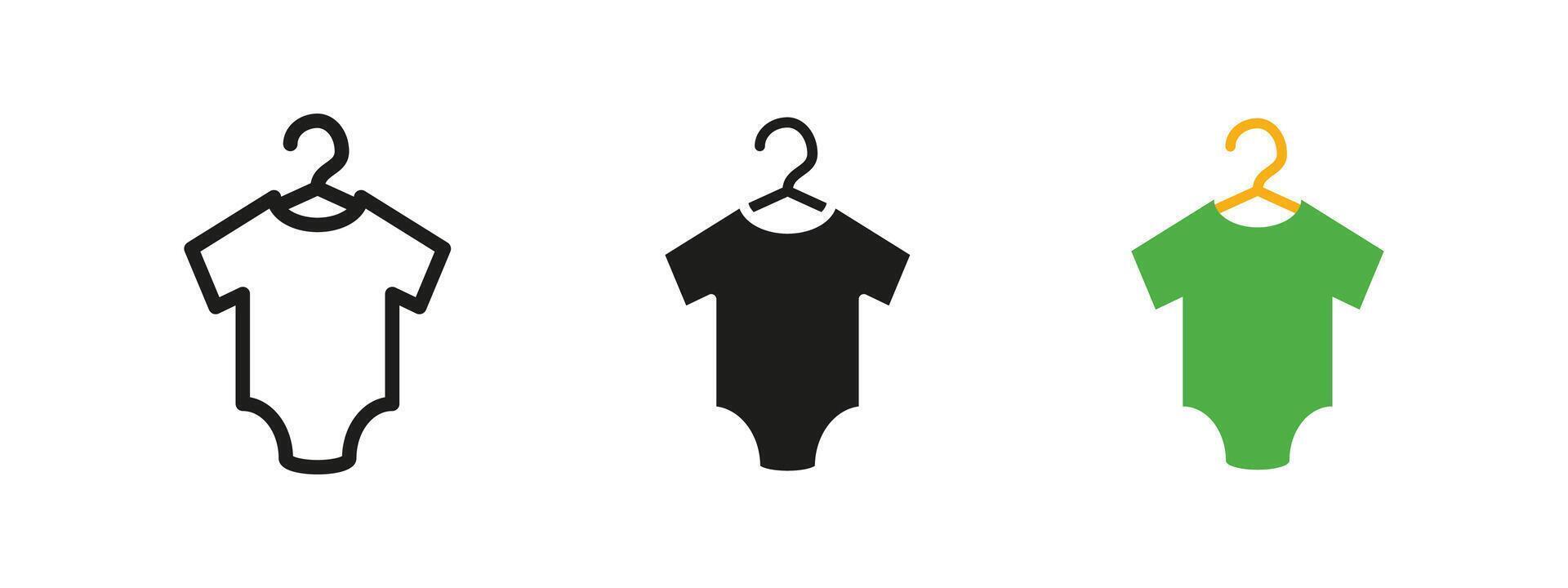 Baby clothing icon. Baby shirt bodysuit illustration. Baby apparel and outfit symbol. Comfortable and casual wear pictogram. Newborn and toddler fashion concept. vector