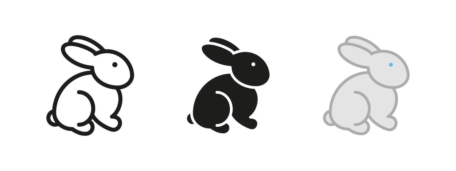 Rabbit icon. Easter bunny illustration. Cute animal pet symbol for spring and nature. Fluffy mammal with adorable appearance. Perfect symbol for wildlife and animal lovers. vector