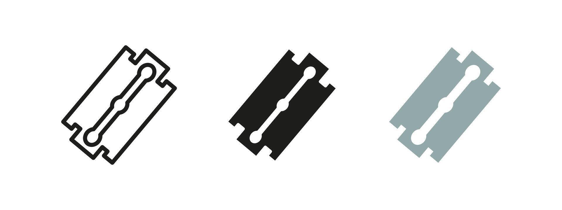 Razor blade icon. Classic shaving tool illustration. Barber and grooming symbol representing sharpness, hygiene and traditional self-care essentials. vector