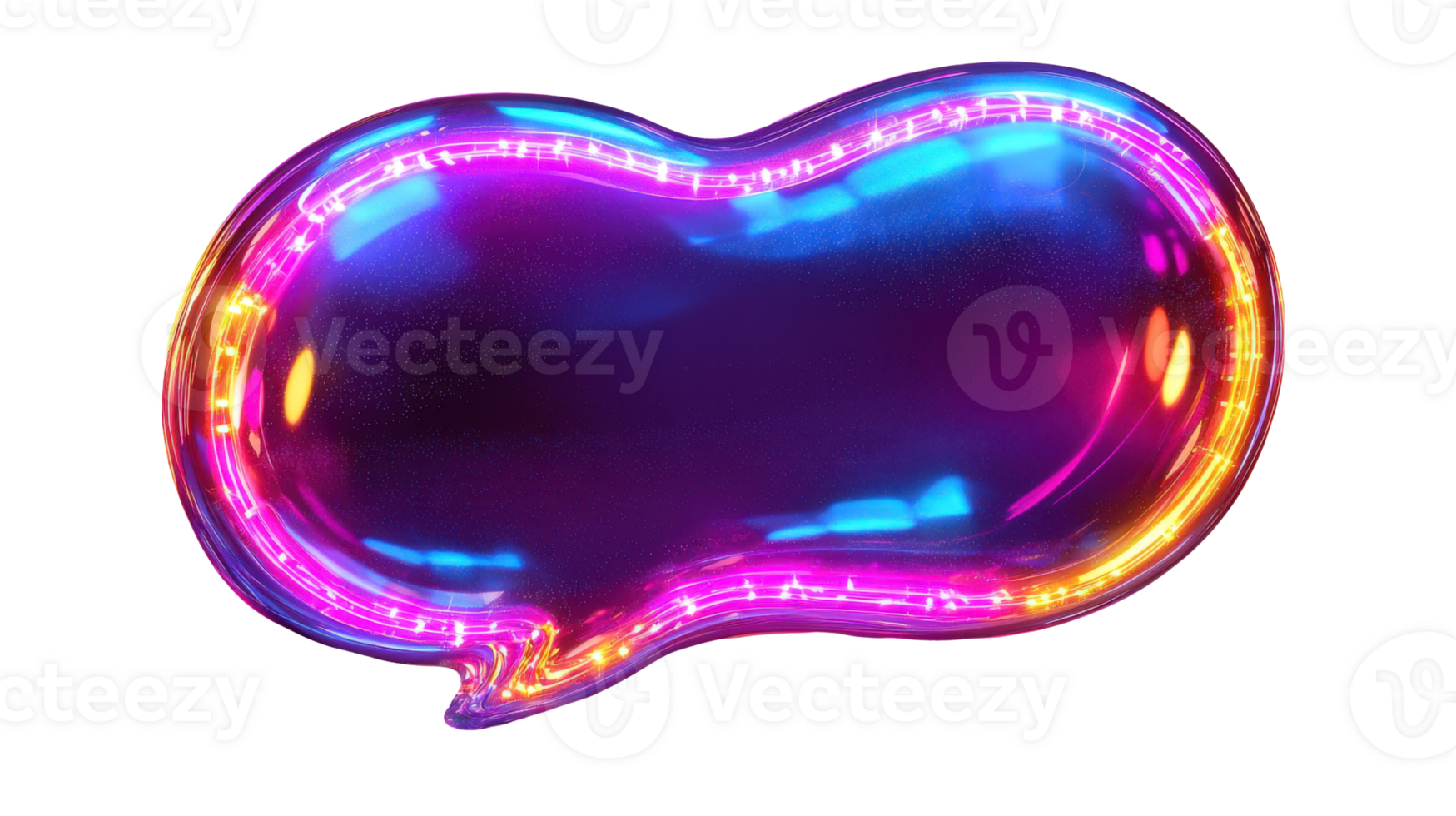 Dual Tone Neon Speech Bubble Glow png