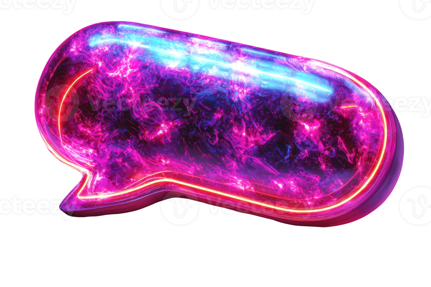 Cosmic Neon Speech Bubble Glow Effect png