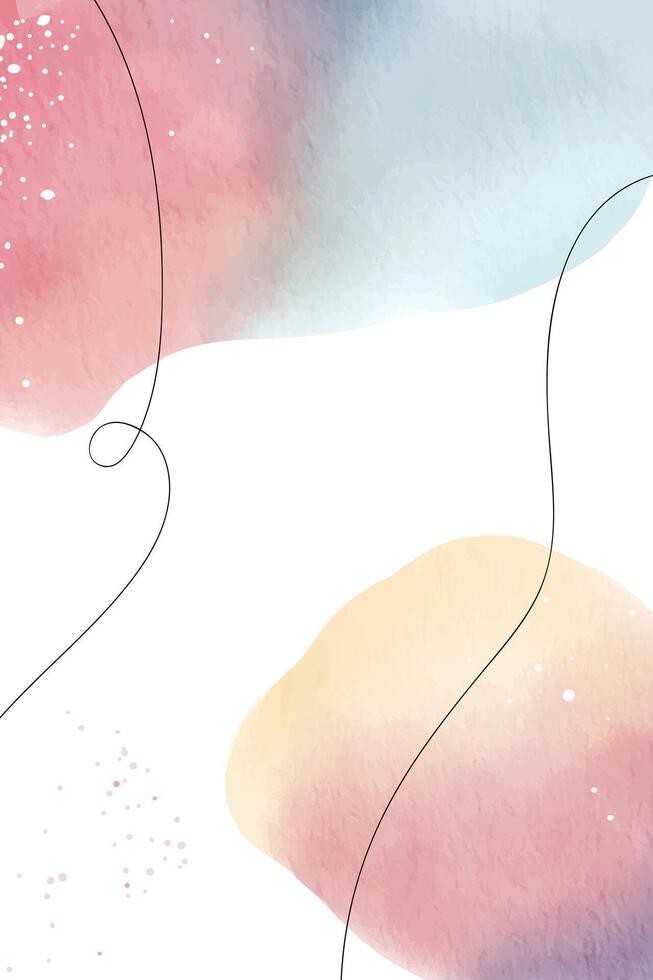 Watercolor template. Hand drawn abstract background. Modern frame with watercolor stains vector