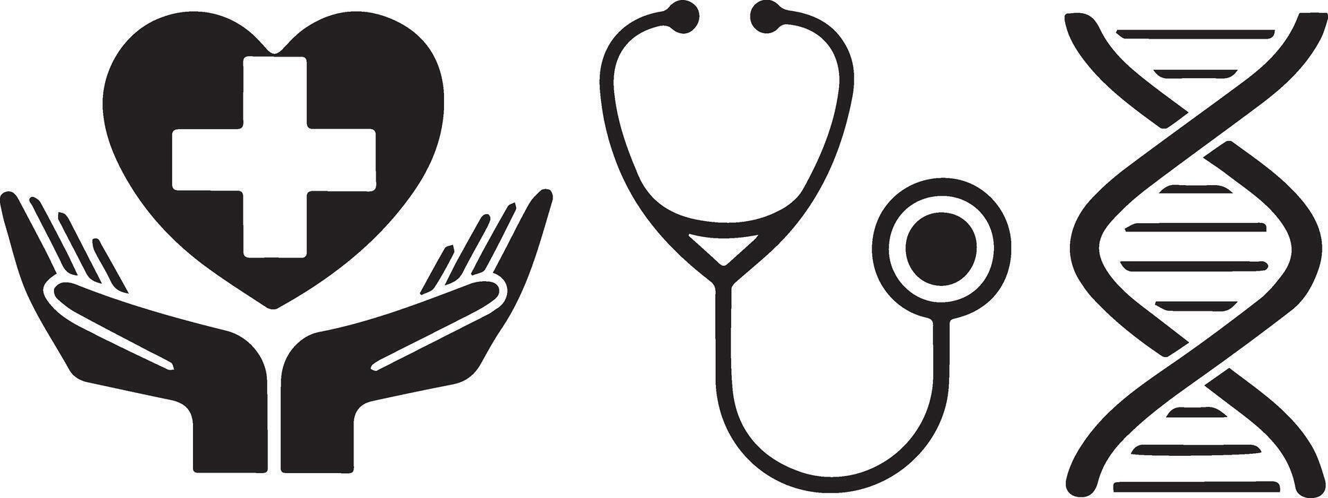 Medical health care icons set vector