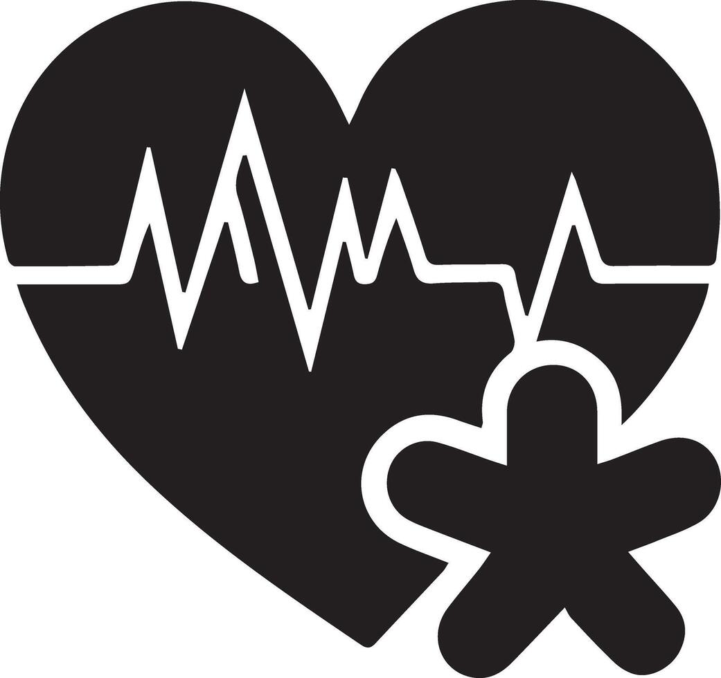Good health with love shape icon. Health care silhouette design. vector
